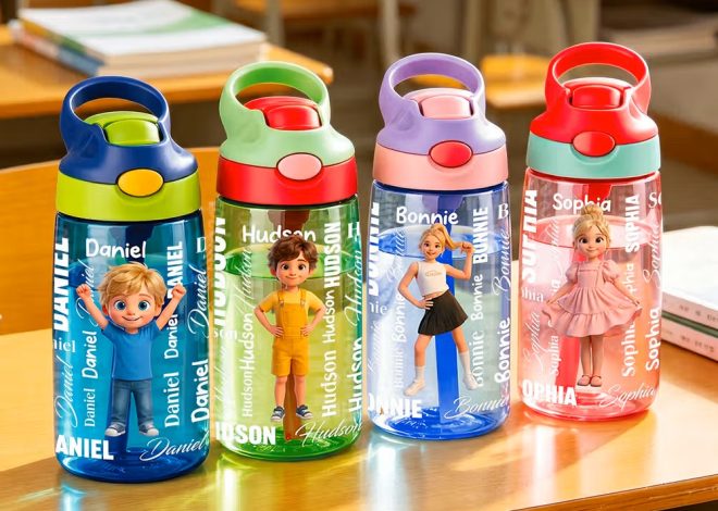 Botella Infantil Personalizada con Personaje Dibujado y Pajita: La Cantimplora Definitiva para la Vuelta al Cole