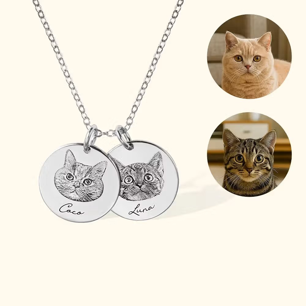 Elegancia, memoria y lazo afectivo: Collar personalizado con foto de mascota grabada y nombre