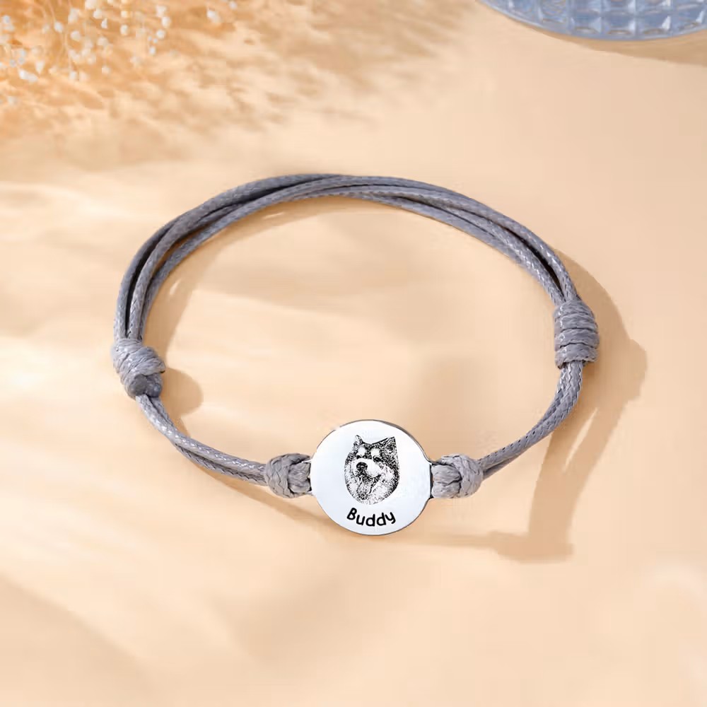 Recuerdos imborrables y afecto diario: Pulsera ajustable personalizada con retrato de mascota