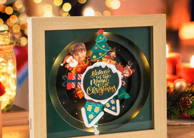 Caja de música giratoria de Papá Noel personalizada con luz: Vive la magia de la Navidad