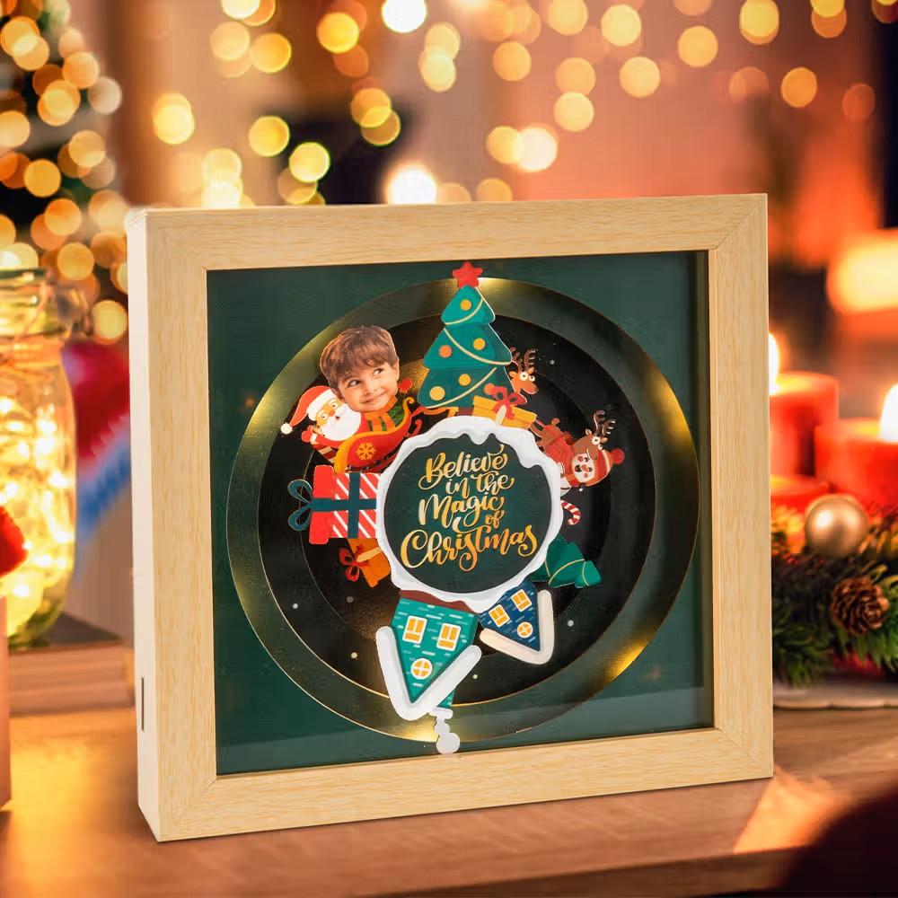 Caja de música giratoria de Papá Noel personalizada con luz: Vive la magia de la Navidad