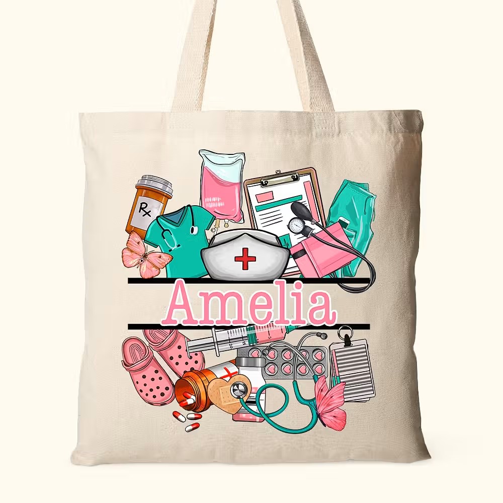 Bolsa de lona personalizada con nombre y diseño médico: Estilo y practicidad para profesionales de la salud