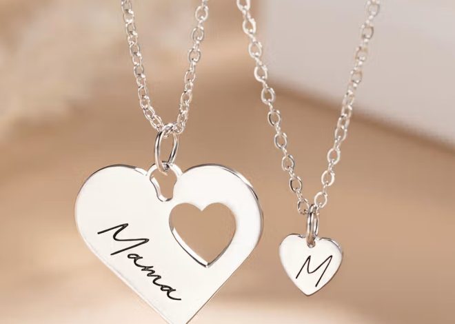 Set de 2 collares personalizados de corazón para madre e hija: Un lazo de amor eterno