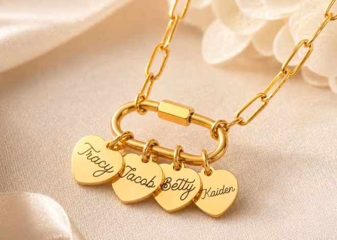 Collar de cadena estilo clip con múltiples corazones personalizados: El regalo ideal para mamá