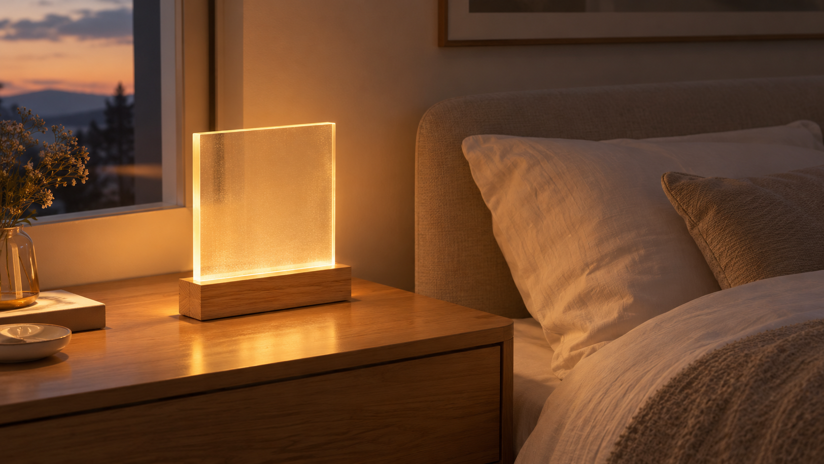 Las 8 luces nocturnas de acrílico y madera más bonitas y personalizadas para iluminar el dormitorio