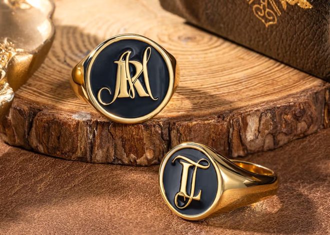 Anillo de sello personalizado con iniciales apilables y texto grabado: Elegancia atemporal para hombre y mujer