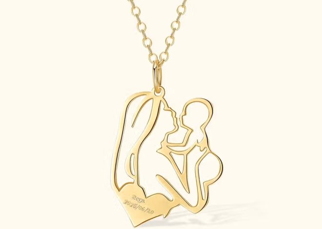 Collar personalizado mamá y bebé con colgante de abrazo: El regalo más emotivo para una nueva mamá