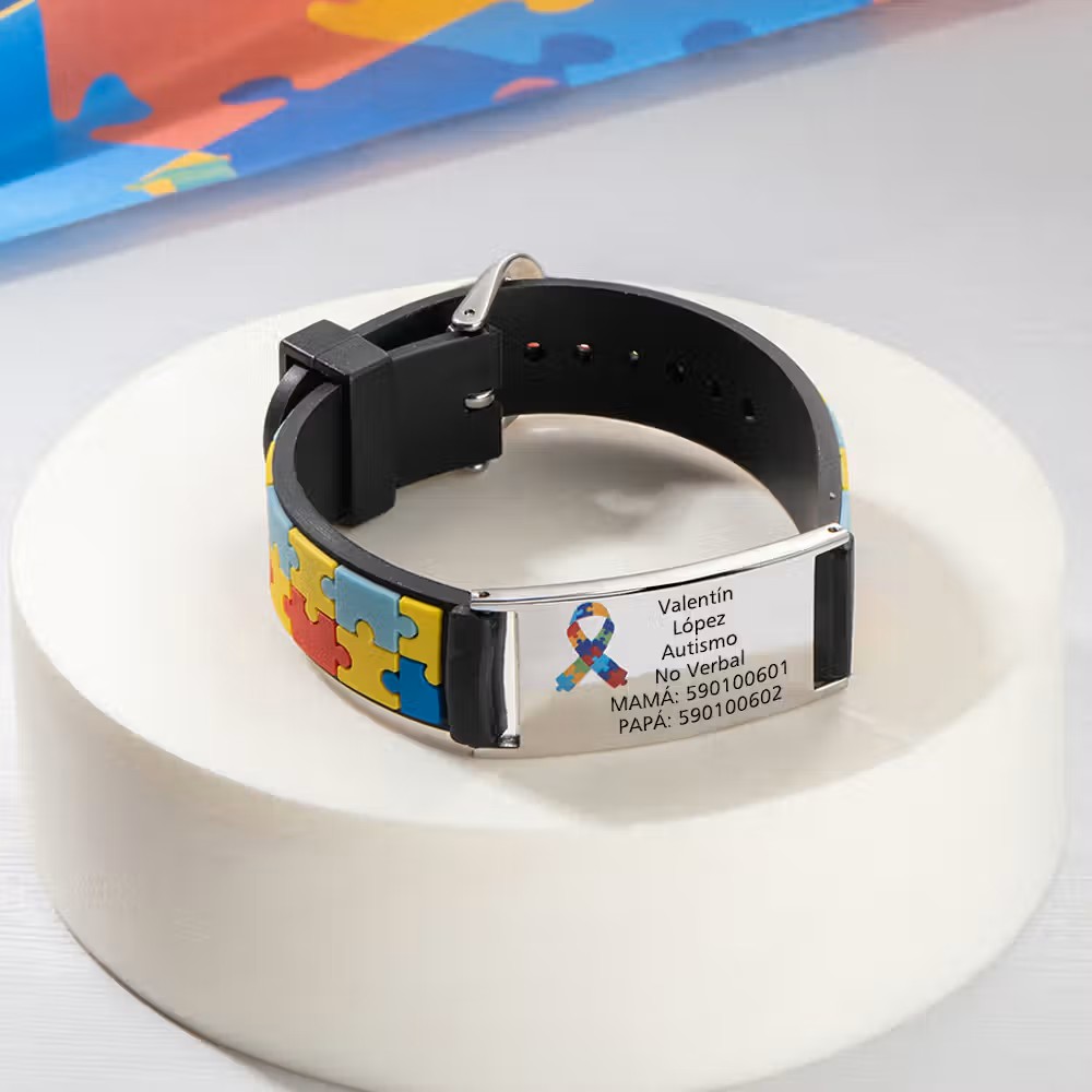 Pulsera médica personalizada con nombre grabado: Seguridad y tranquilidad para niños y adultos