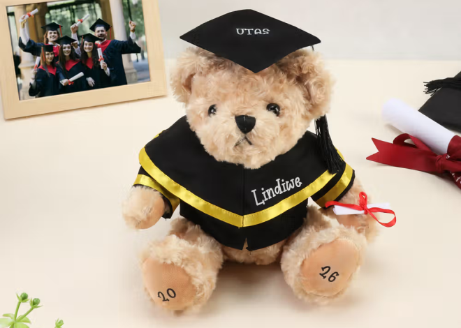 Un recuerdo entrañable para un gran logro: Osito de peluche de graduación personalizado