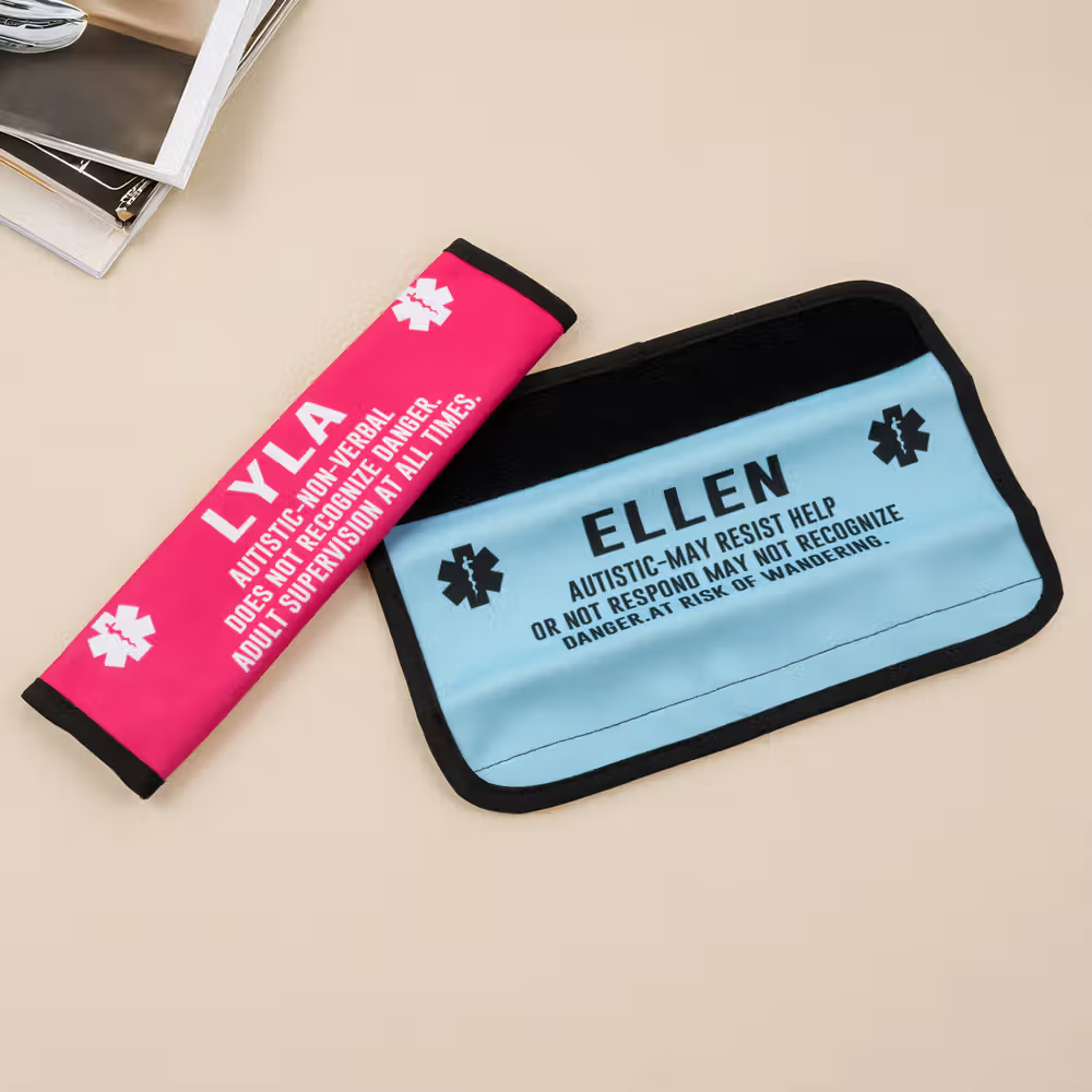 Tranquilidad y protección en cada trayecto: La funda suave de cinturón de seguridad con alerta médica personalizada para niños y adultos