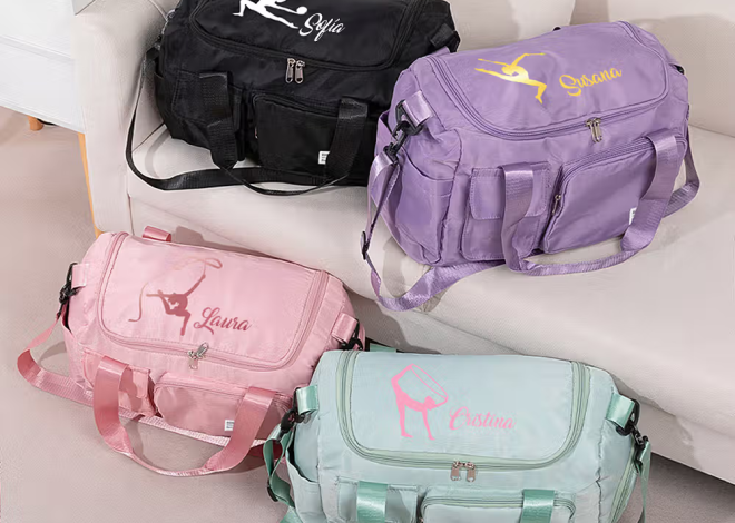 Elegancia, disciplina y estilo en cada entrenamiento: La bolsa de deporte personalizada para gimnasia rítmica con nombre e impermeable