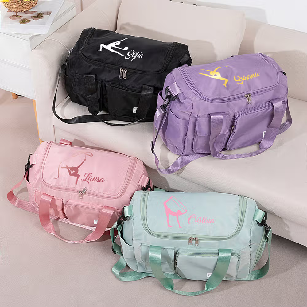 Elegancia, disciplina y estilo en cada entrenamiento: La bolsa de deporte personalizada para gimnasia rítmica con nombre e impermeable