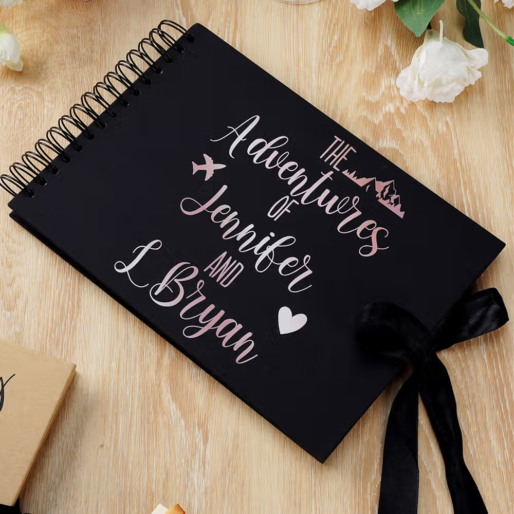 Guarda tu historia de amor: Álbum de fotos personalizado con arte lineal romántico
