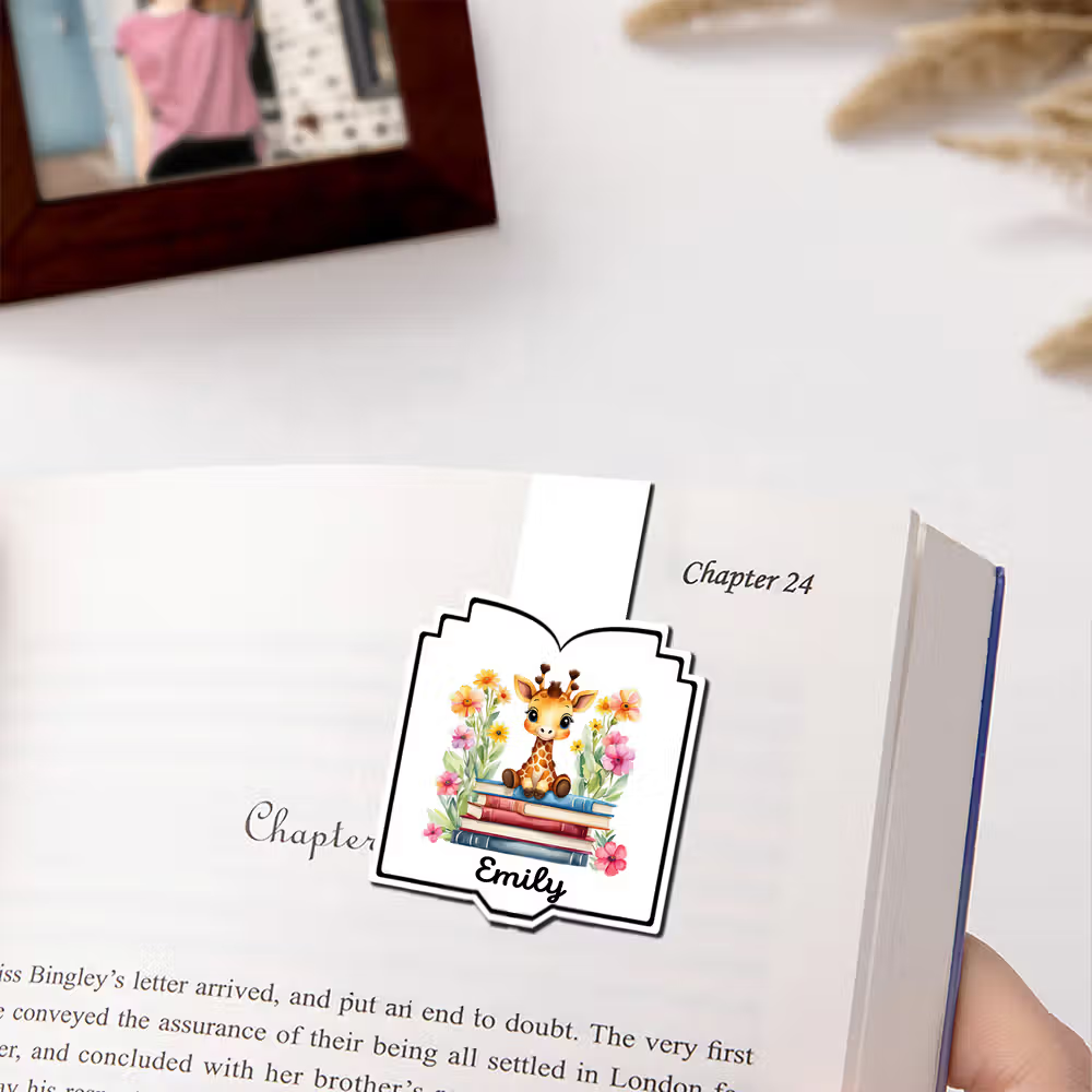 Marcapáginas magnético personalizado con nombre de un simpático animal Material de escritorio para la lectura Regalo de vuelta al cole para los amantes de los libros Ratones de biblioteca