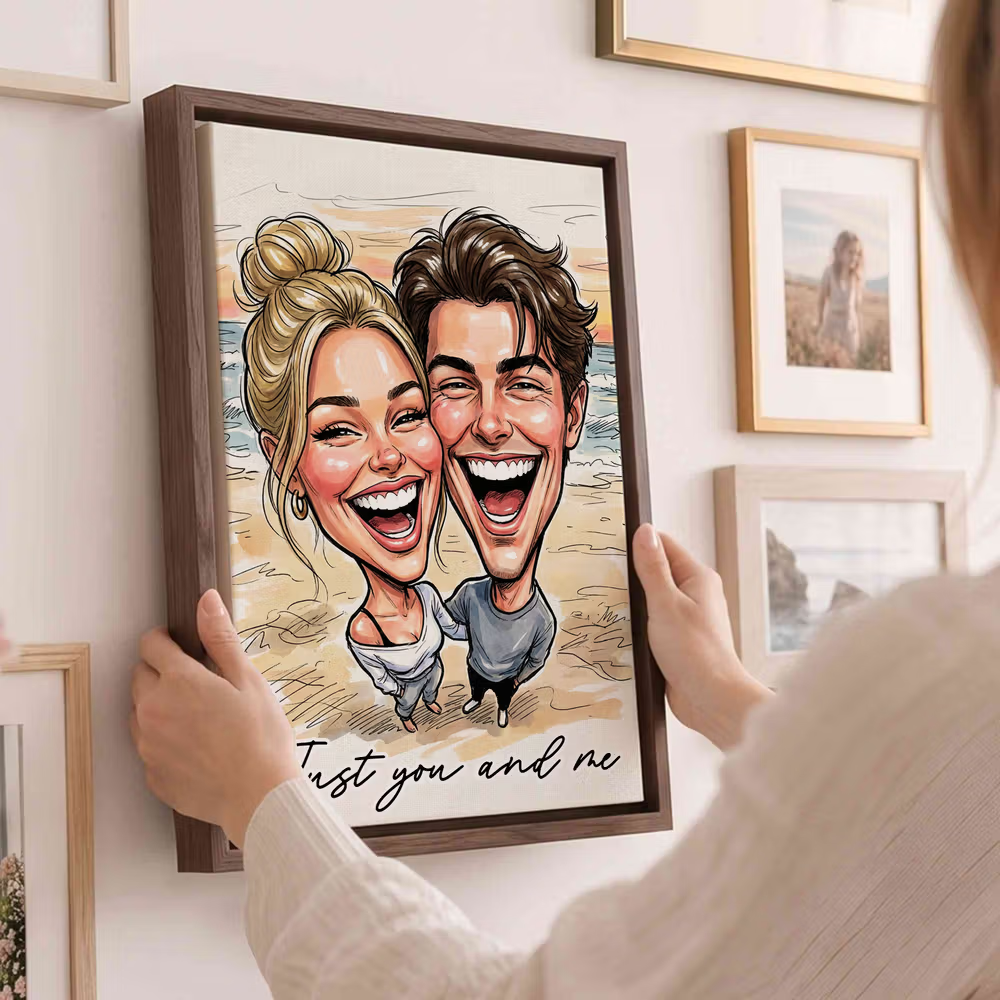 Amor de película: Lienzo personalizado para parejas en estilo cómic con foto y texto