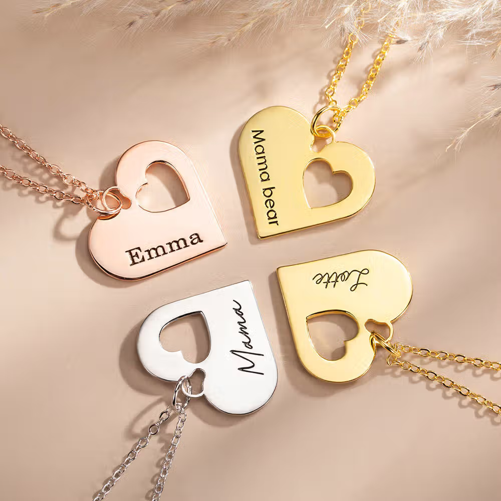 Un lazo indestructible que une dos corazones: Juego de 2 collares personalizados para madre e hija
