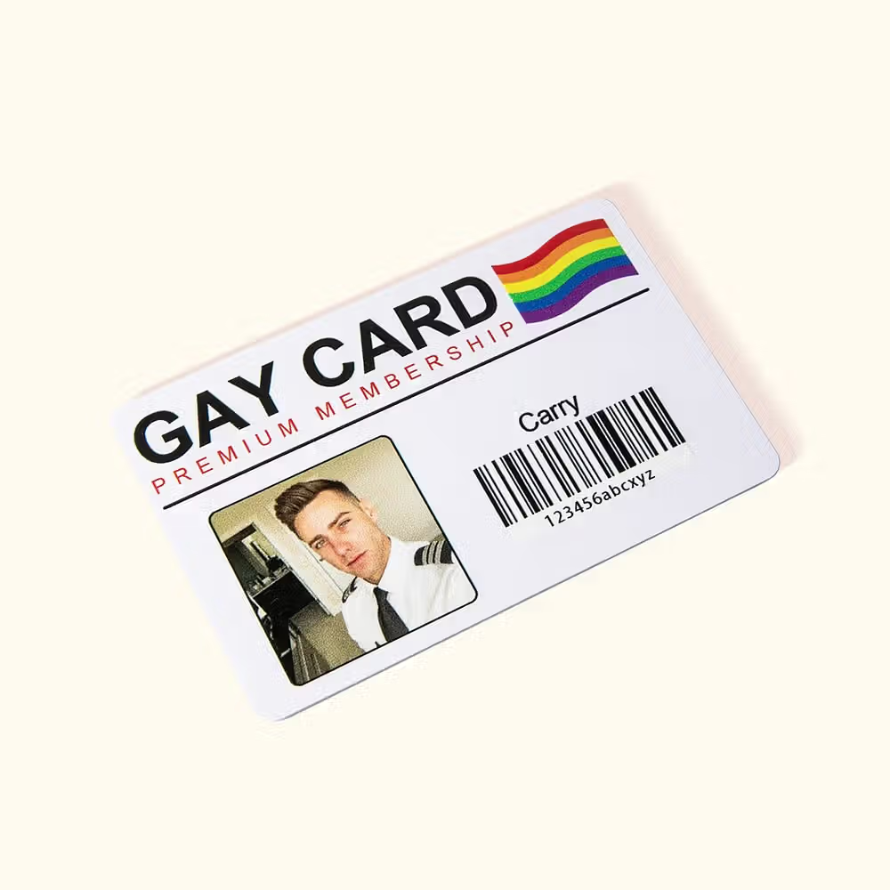El carné definitivo para celebrar el orgullo: Licencia humorística de identidad gay personalizada con foto y nombre